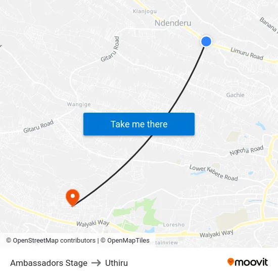 Ambassadors Stage to Uthiru map