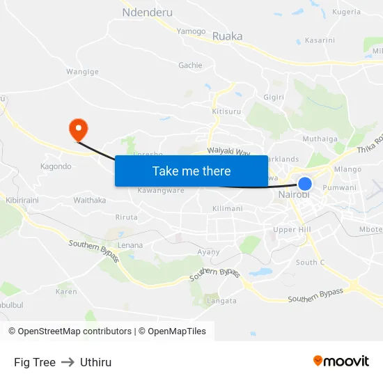 Fig Tree to Uthiru map