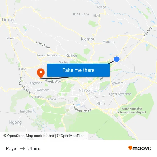 Royal to Uthiru map