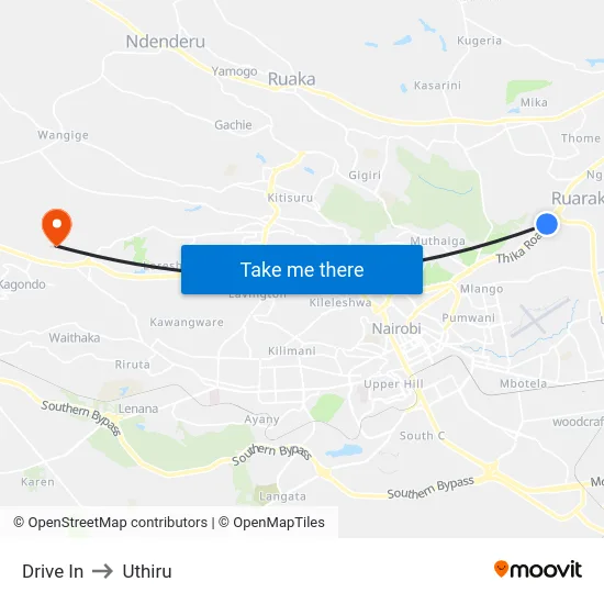 Drive In to Uthiru map
