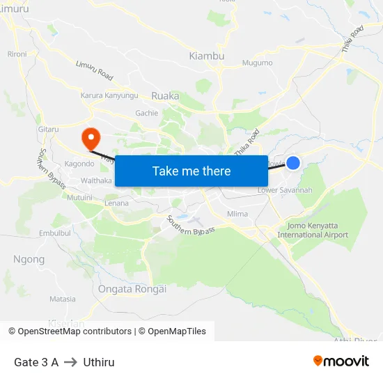 Gate 3 A to Uthiru map