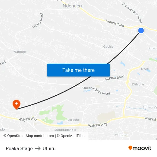 Ruaka Stage to Uthiru map