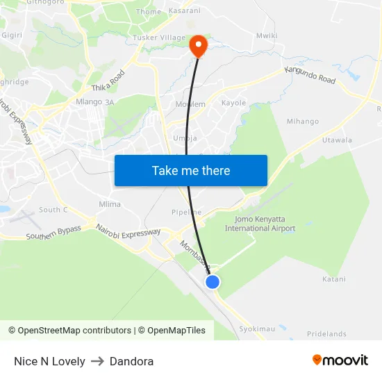 Nice N Lovely to Dandora map