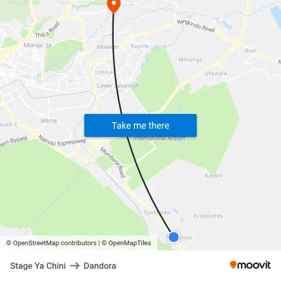 Stage  Ya Chini to Dandora map