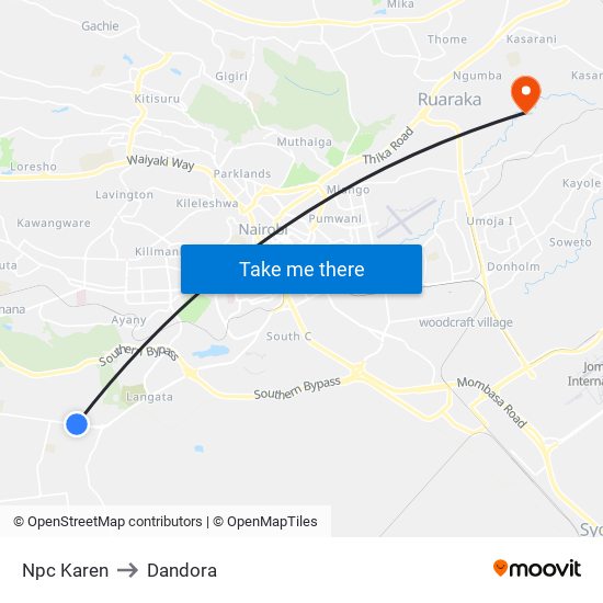 Npc Karen to Dandora map
