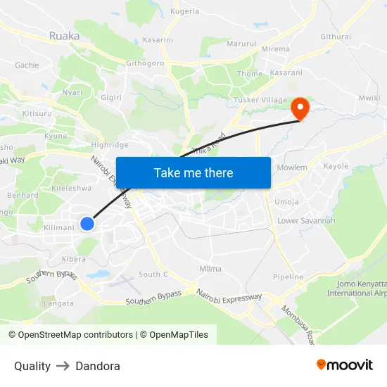 Quality to Dandora map