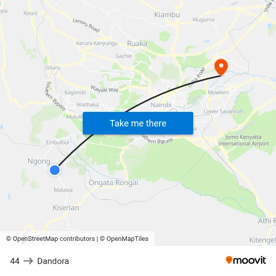 44 to Dandora map