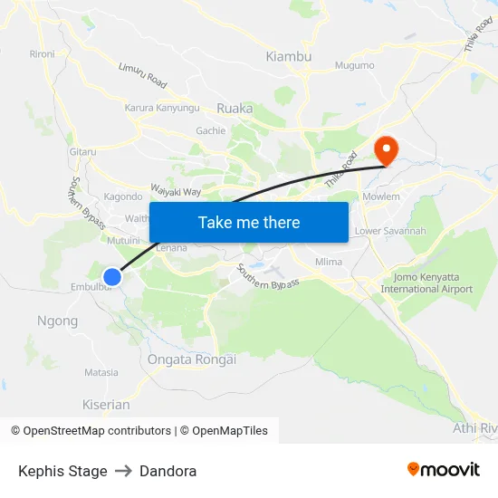 Kephis Stage to Dandora map