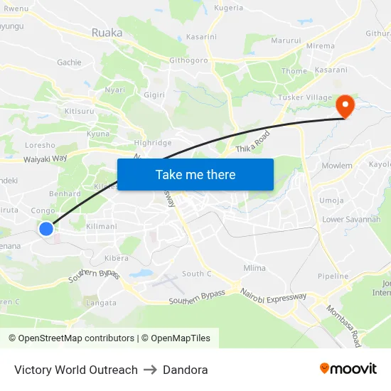 Victory World Outreach to Dandora map