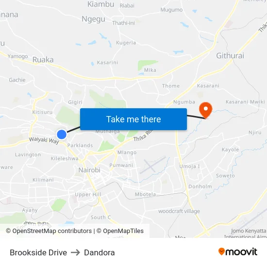 Brookside Drive to Dandora map