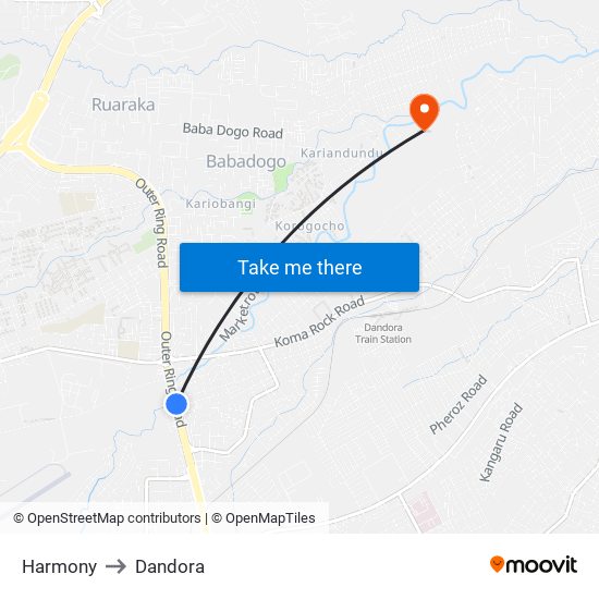 Harmony to Dandora map