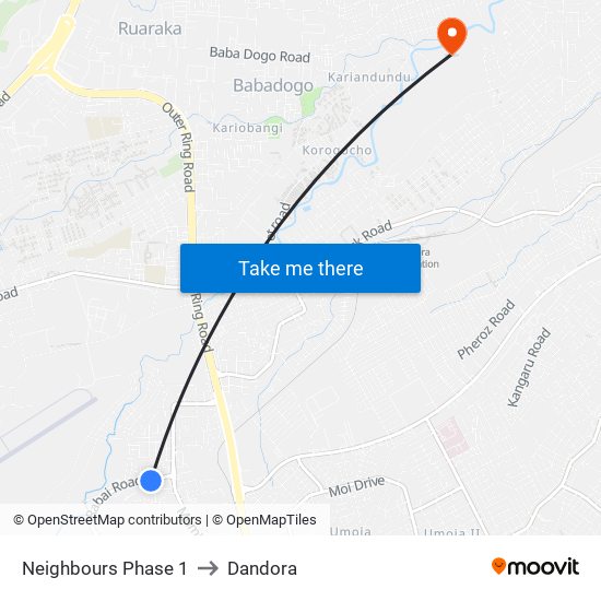 Neighbours Phase 1 to Dandora map