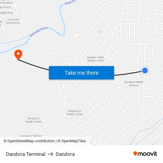 Dandora Terminal to Dandora map