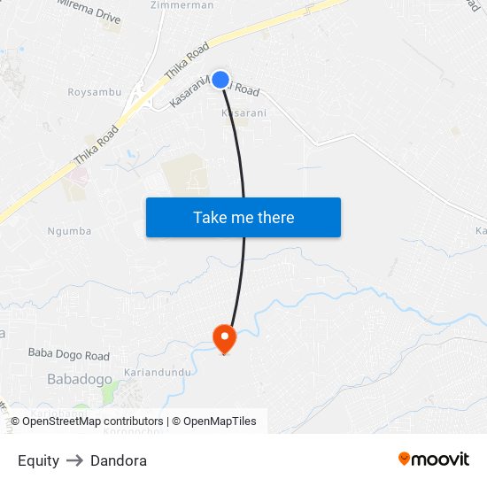 Equity to Dandora map