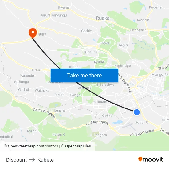 Discount to Kabete map