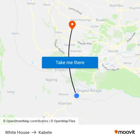 White House to Kabete map