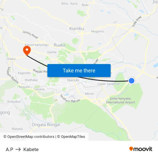 A.P to Kabete map