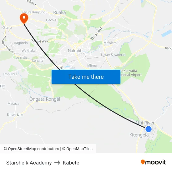Starsheik Academy to Kabete map