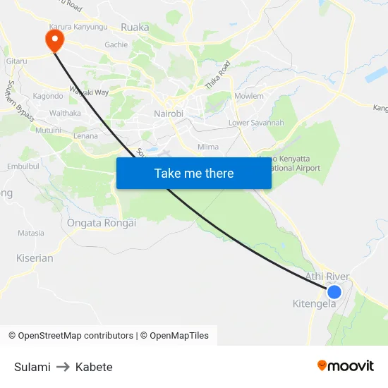 Sulami to Kabete map