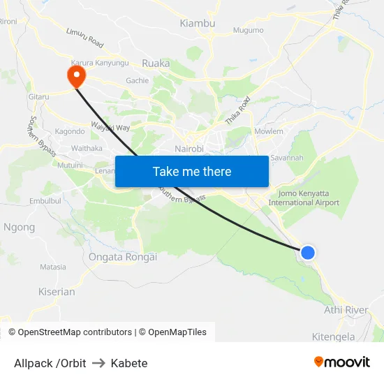 Allpack /Orbit to Kabete map