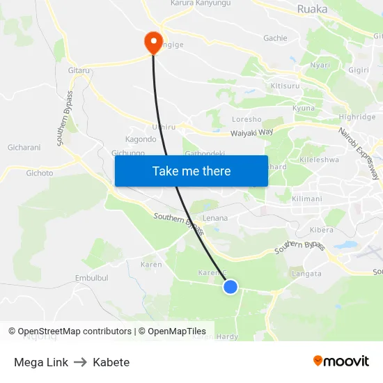 Mega Link to Kabete map
