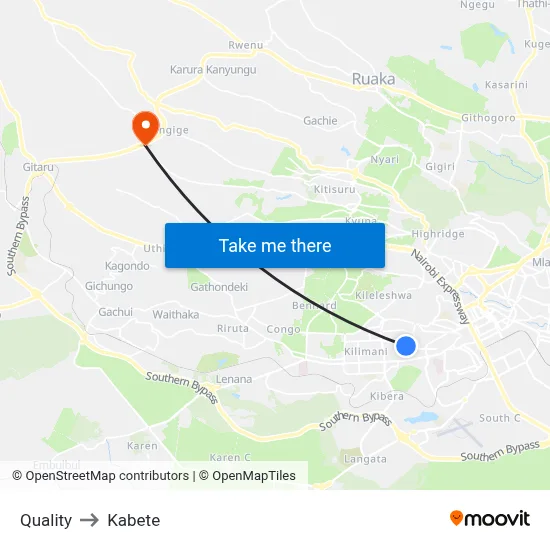 Quality to Kabete map
