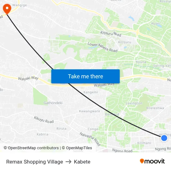 Remax Shopping Village to Kabete map