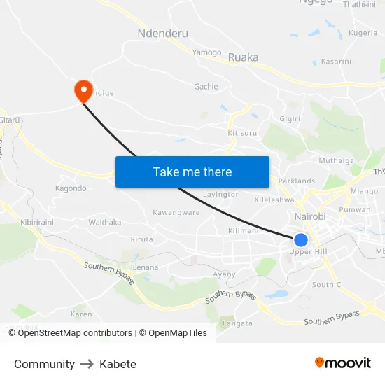 Community to Kabete map