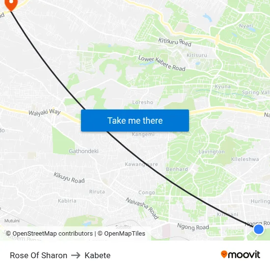Rose Of Sharon to Kabete map