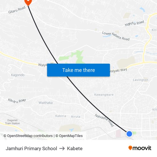 Jamhuri Primary School to Kabete map