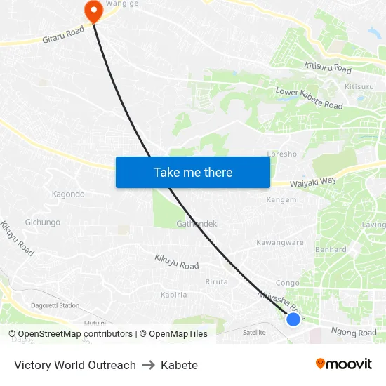 Victory World Outreach to Kabete map