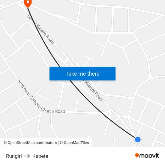 Rungiri to Kabete map