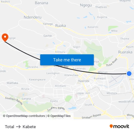 Total to Kabete map