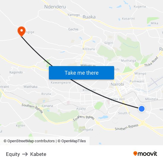 Equity to Kabete map