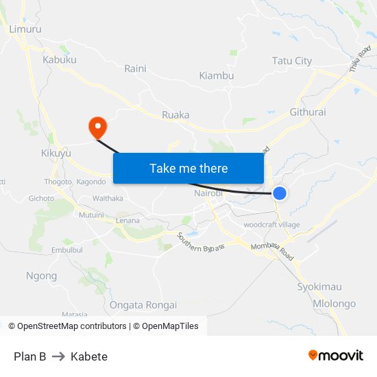 Plan B to Kabete map