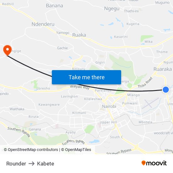 Rounder to Kabete map