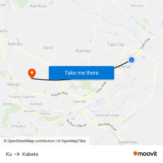 Ku to Kabete map