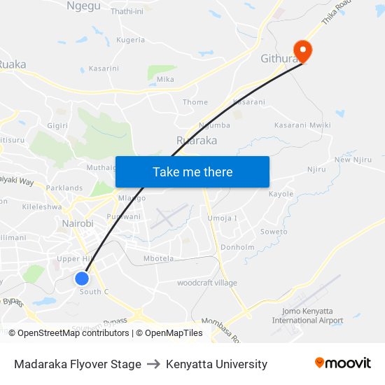 Madaraka Flyover Stage to Kenyatta University map