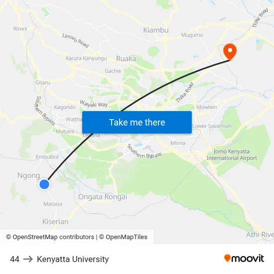 44 to Kenyatta University map
