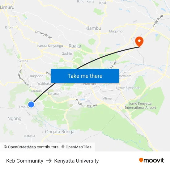 Kcb Community to Kenyatta University map