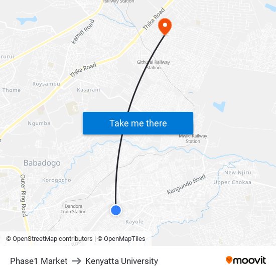 Phase1  Market to Kenyatta University map