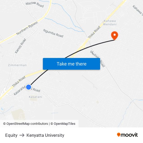 Equity to Kenyatta University map