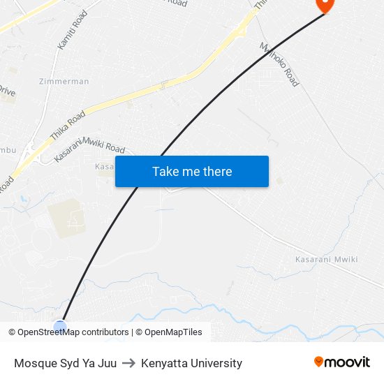 Mosque Syd Ya Juu to Kenyatta University map