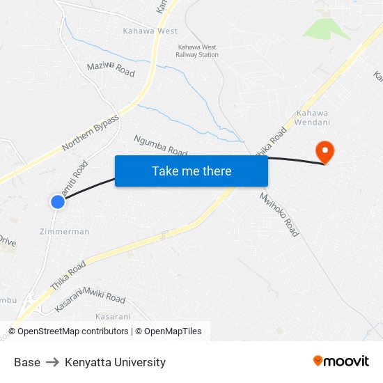 Base to Kenyatta University map