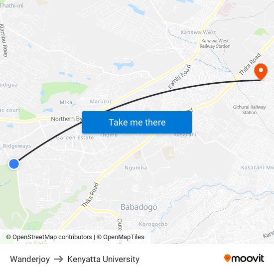 Wanderjoy to Kenyatta University map