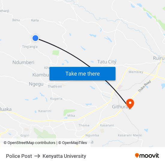 Police Post to Kenyatta University map