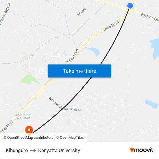 Kihunguro to Kenyatta University map