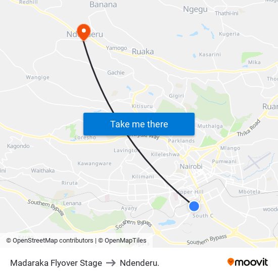 Madaraka Flyover Stage to Ndenderu. map