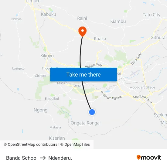 Banda School to Ndenderu. map