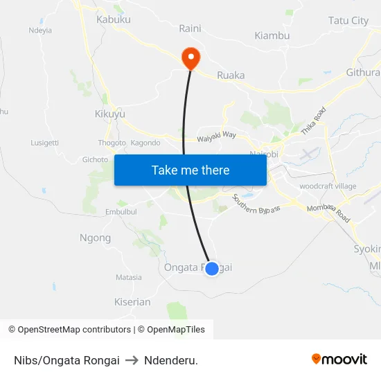 Nibs/Ongata Rongai to Ndenderu. map